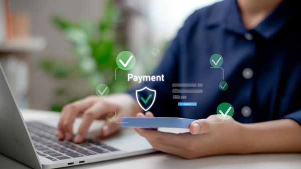 man using payment link on mobile