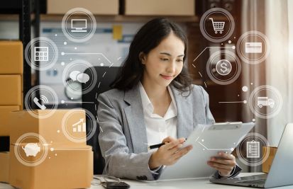 Business owner looking at different benefits of credit card machines