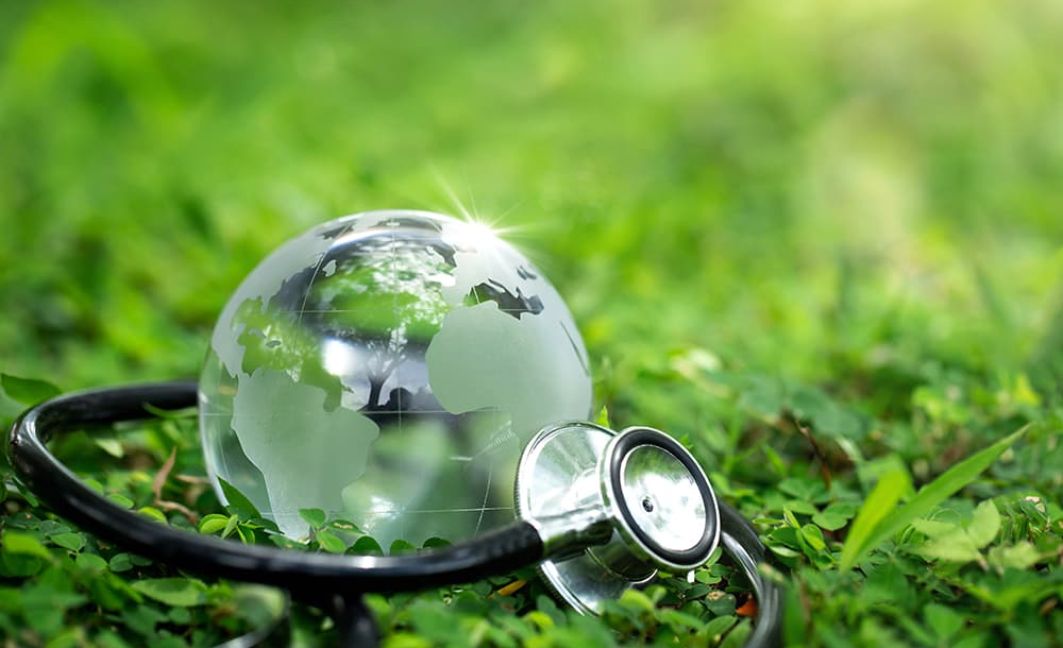 global healthcare globe with stethoscope