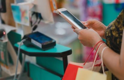 shopper on mobile phone