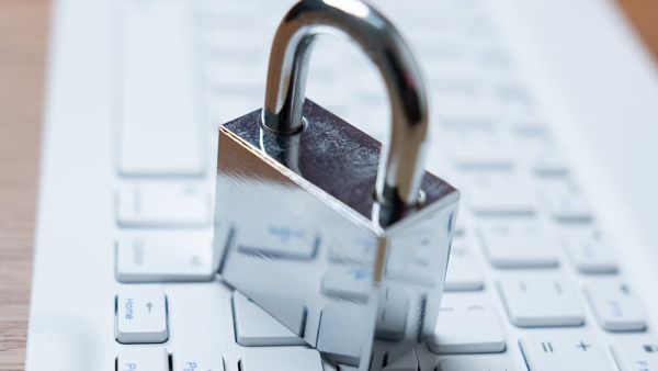 payments technology with lock on keyboard