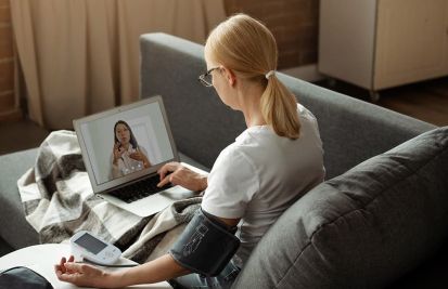 woman on telemedicine call with doctor